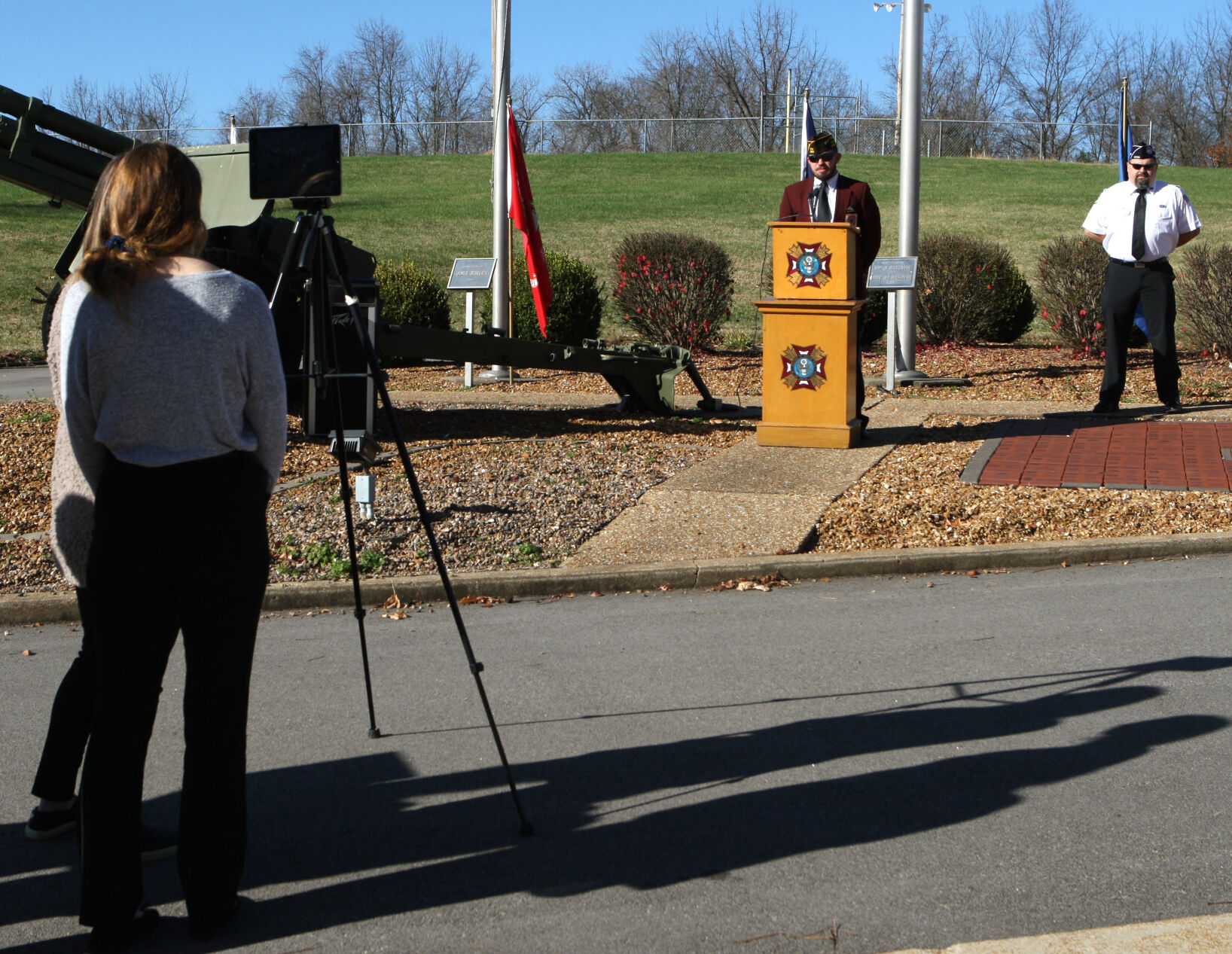 Patrick Feldmann addresses a crowd